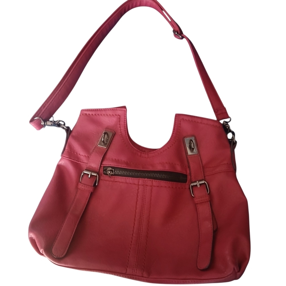 Black Rivet Pink Purse Coquette Vegan Faux Leather
